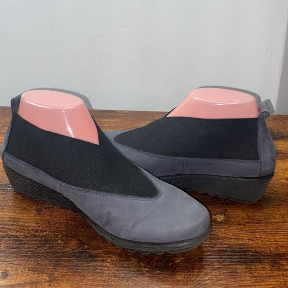 The Flexx Wm’s Sz 8 Blue Suede Slip On Comfort Wedge Loafer Shoes - Picture 6 of 8